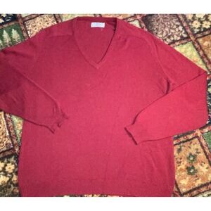 VTG 100% Pure Cashmere Sweater Made In Scotland by Jedforest V-neck Mens XL
